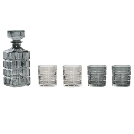 Set of glasses with bottle Home ESPRIT Grey Crystal Urban 900 ml | ...