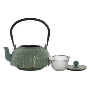 Teapot Home ESPRIT Green Bamboo Stainless steel Iron 1 L |  Glasses...