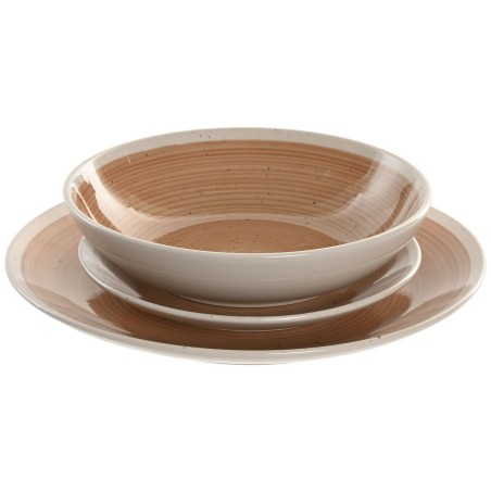 Tableware Home ESPRIT White Orange Stoneware 18 Pieces