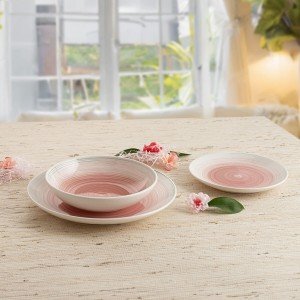 Tableware Quid Velvet Pink Ceramic 18 Pieces |  Plates, platters an...