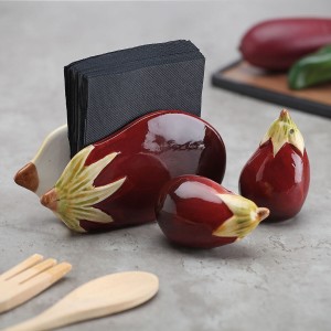 Salière et Poivrière Versa Céramique Dolomite Aubergine 8,5 X 5,3 X...