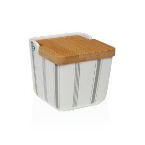 Salt Shaker with Lid Versa G-LINES Ceramic 8,8 x 8,5 x 8,8 cm |  Sp...