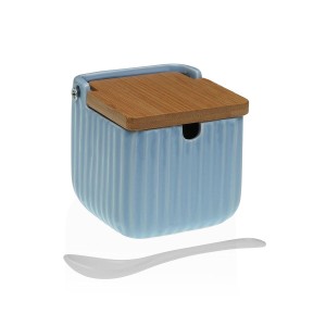 Zuckerdose Versa Blau aus Keramik Bambus Dolomite 8,3 x 8,3 x 8,3 c...