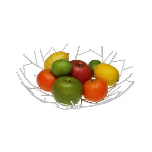 Fruit Bowl Versa White Metal Steel 30 x 9 x 30 cm |  Other accessor...