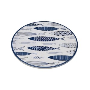 Untersetzer Versa Blau Kork aus Keramik Fische 20 X 0,6 X 20 CM |  ...
