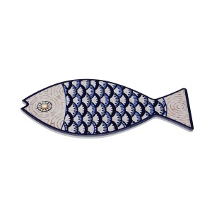 Untersetzer Versa Blau Grau Kork aus Keramik Fisch 14 x 0,7 x 20 cm...