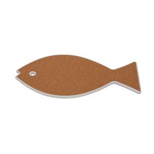 Table Mat Versa Blue Grey Cork Ceramic Fish 14 x 0,7 x 20 cm |  Coa...