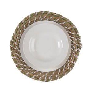 Dessous de plat Versa Blanc Vert Textile Jacinthe d'eau 38 cm |  So...