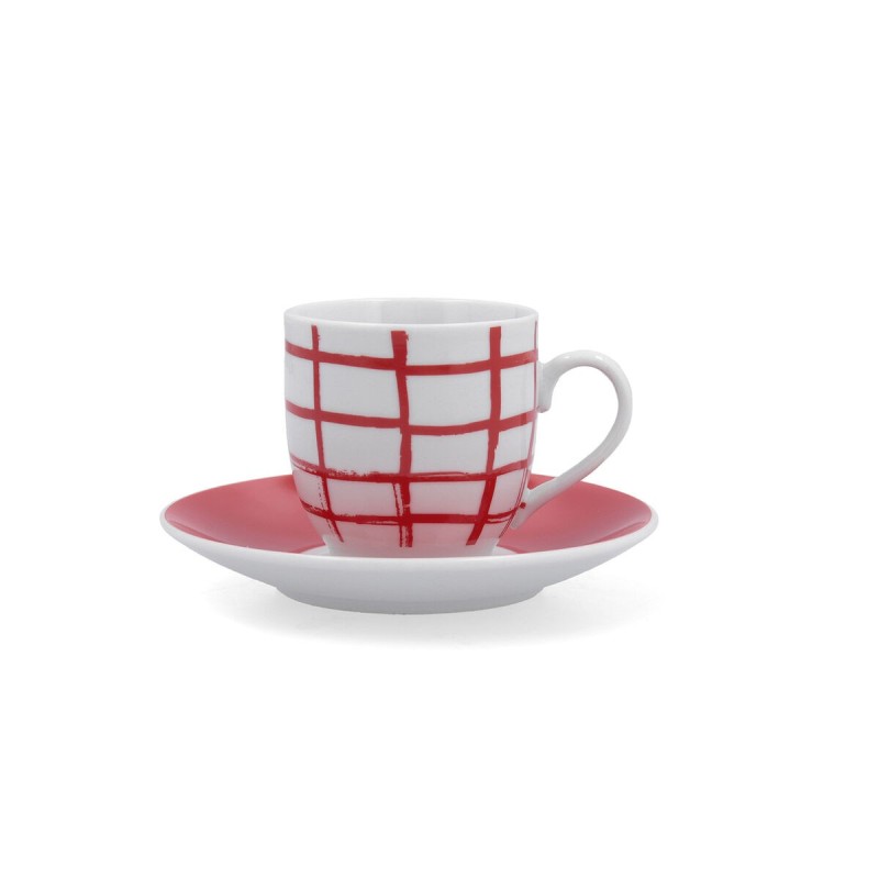 Cup with Plate Quid Kansas Red Ceramic 90 ml (6 Units) |  Cups and ...