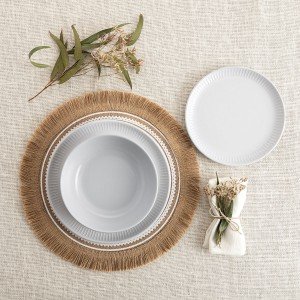 Tableware Bidasoa Moana Grey Ceramic 12 Pieces |  Plates, platters ...