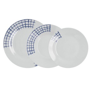 Assiettes Quid Kansas Bleu Céramique 18 Pièces |  Assiettes, plats ...