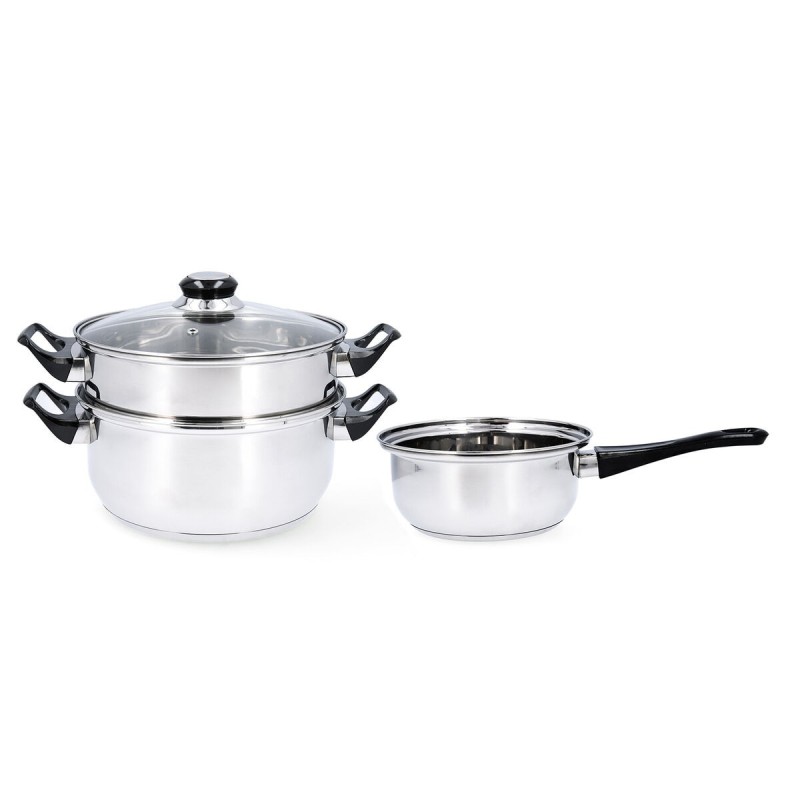 Cookware Quid Habitat Steel 3 Pieces | Cookware sets | Chef Up Cookware Quid Habitat Steel 3 Pieces | Cookware sets | Chef Up