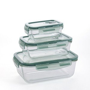 Lunchbox-Set Quid Minimal grün Glas 330 ml 800 ml 1,8 L 3 Stücke | ...