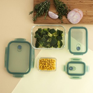 Lunchbox-Set Quid Minimal grün Glas 330 ml 800 ml 1,8 L 3 Stücke | ...