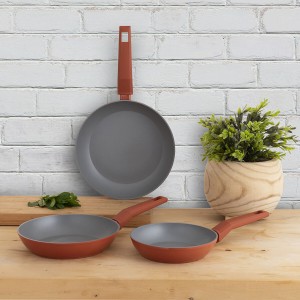 Pfannen-Set Bidasoa Zocco Grau Terrakotta Metall 3 Stücke |  Pfanne...