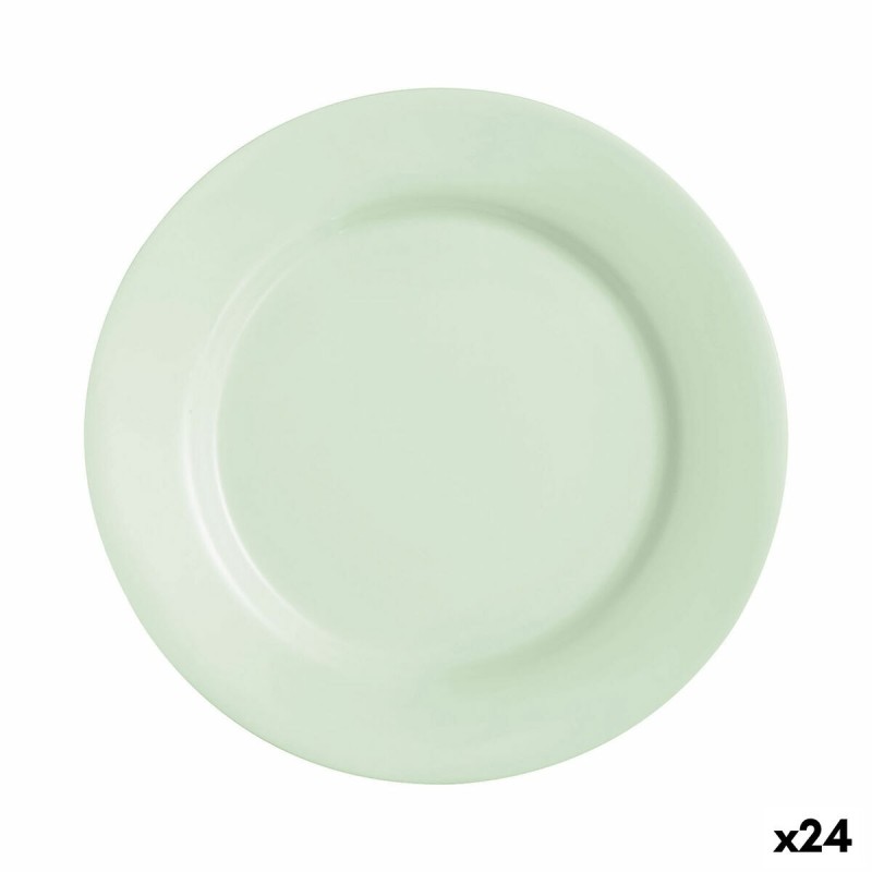 Flat Plate Luminarc Plumi Paradise Ver Green Glass Ø 2,24 cm (24 Un...