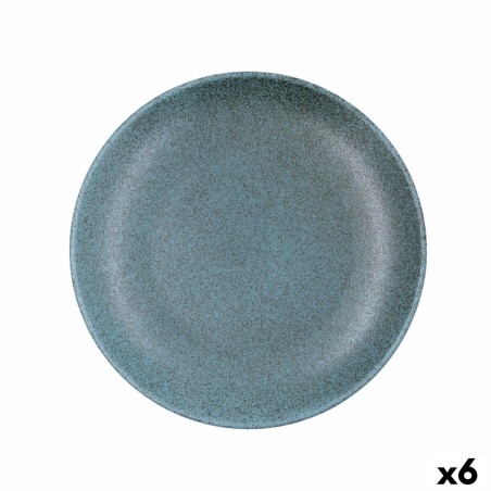 Flat Plate Bidasoa Element Hydrozero Blue Ceramic Ø 25 cm (6 Units)...