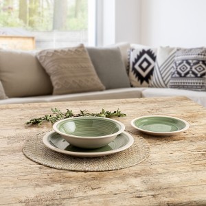 Deep Plate Quid Calypso Green Ceramic Ø 21,5 cm (12 Units) |  Plate...