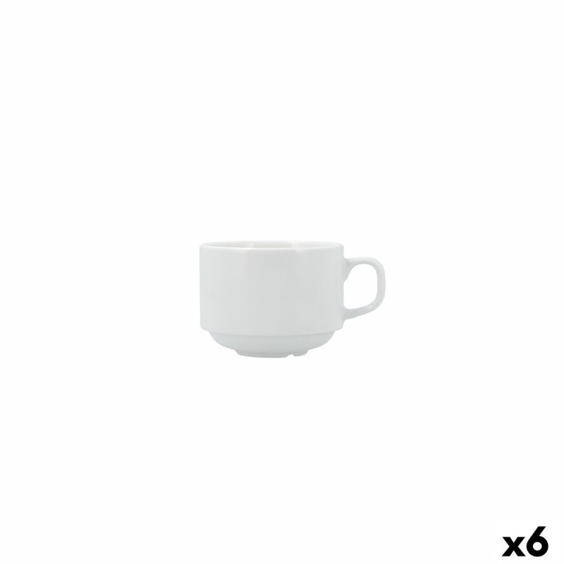 Tea and coffee cup Bidasoa Serenity Hydrozero White Ceramic 230 ml ...