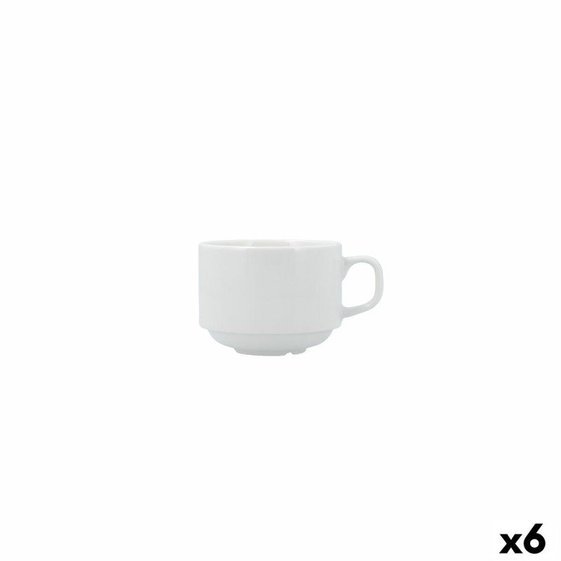 Tea and coffee cup Bidasoa Serenity Hydrozero White Ceramic 230 ml ...