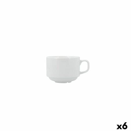 Tea and coffee cup Bidasoa Serenity Hydrozero White Ceramic 230 ml ...