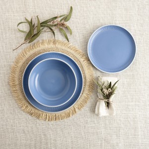 Dessertteller Bidasoa Moana Blau aus Keramik Ø 21,5 cm (12 Stück) |...