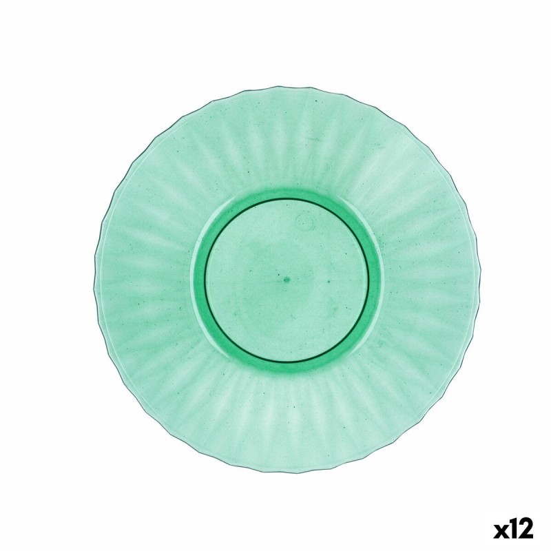 Assiette plate Quid Iris Vert Plastique Ø 19 cm (12 Unités) |  Assi...