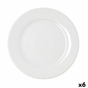 Flat Plate Bidasoa Serenity Hydrozero White Ceramic Ø 30 cm (6 Unit...
