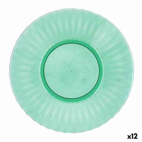 Flat Plate Quid Iris Green Plastic Ø 26 cm (12 Units) |  Plates, pl...