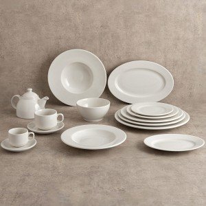 Flat Plate Bidasoa Serenity Hydrozero White Ceramic Ø 25 cm (6 Unit...