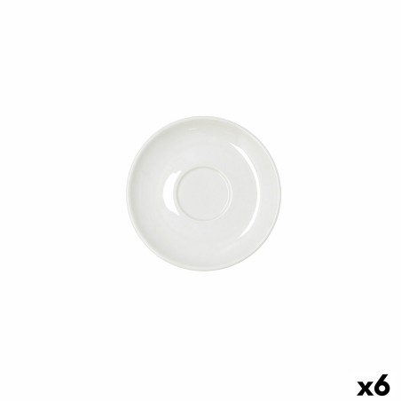 Plate Bidasoa Serenity Hydrozero White Ceramic Ø 15 cm Coffee (6 Un...