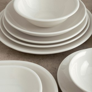 Flat Plate Bidasoa Harmony Hydrozero White Ceramic Ø 25 cm (6 Units...