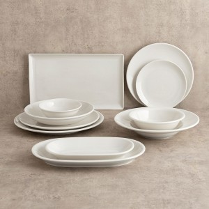 Flat Plate Bidasoa Harmony Hydrozero White Ceramic Ø 19 cm (6 Units...