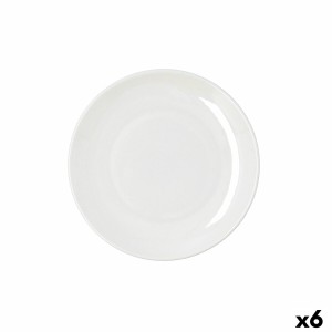 Flat Plate Bidasoa Harmony Hydrozero White Ceramic Ø 21 cm (6 Units...