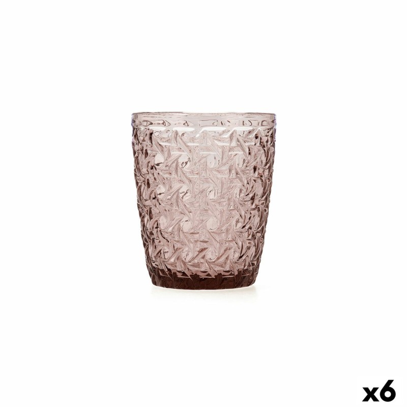 Glass Bidasoa Agata Pink Glass 300 ml (6 Units) |  Glasses, cups an...