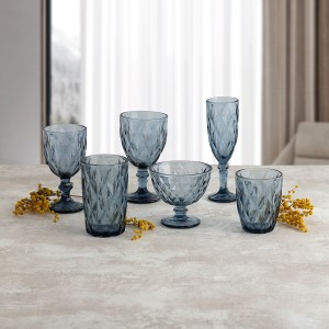 Trinkglas Quid Maia Blau Glas 280 ml (6 Stück) |  Gläser und Krüge ...