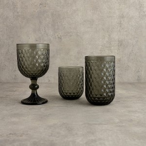 Glass for water Bidasoa Elite Grey Glass 260 ml (6 Units) |  Glasse...