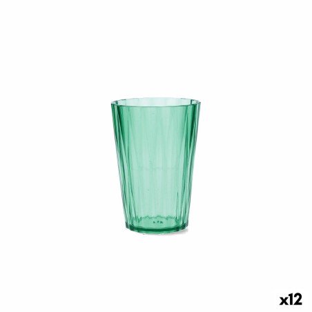 Glass for water Quid Iris Green Plastic 400 ml (12 Units) |  Glasse...