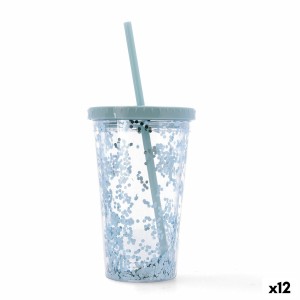 Becher mit Strohhalm Quid Quidate Blau Kunststoff 425 ml (12 Stück)...