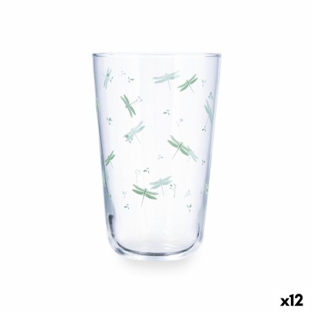 Glass for water Quid Velvet Green Glass 400 ml (12 Units) |  Glasse...