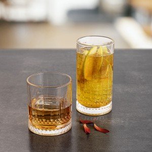 Glass Quid Style Transparent Glass Stripes 460 ml (6 Units) |  Glas...