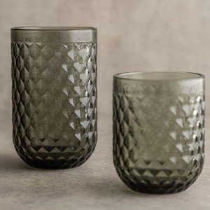 Glass for water Bidasoa Elite Grey Glass 400 ml (6 Units) |  Glasse...
