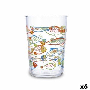 Glass for water Luminarc Peces Multicolour Glass Fish 500 ml (6 Uni...