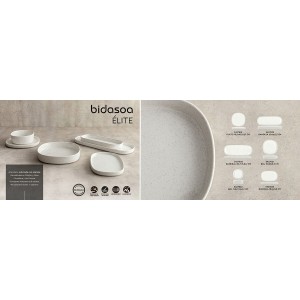 Snack tray Bidasoa Elite White 18,5 x 11,5 cm (8 Units) |  Plates, ...
