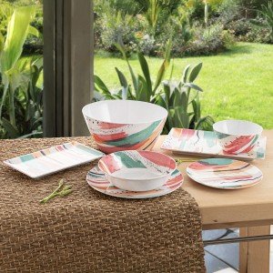 Snack tray Quid Acuarela Pink 25 x 15 x 2 cm (12 Units) |  Plates, ...