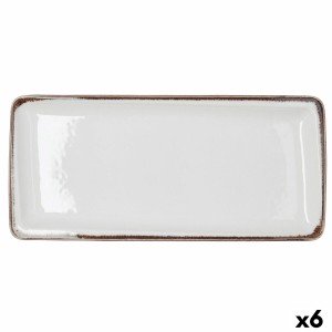 Tablett für Snacks Bidasoa Orion Hydrozero Weiß 34 x 16 cm (6 Stück...