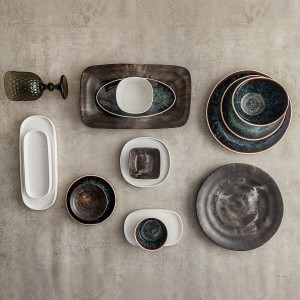 Snack tray Bidasoa Elite Brown 25 X 12,5 CM (6 Units) |  Plates, pl...
