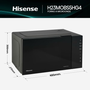 Mikrowelle mit Grill Hisense H23MOBS5HG4 Schwarz 800 W 23 L |  Mikr...