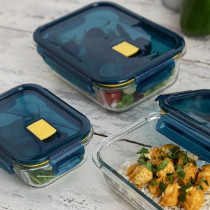 Lunchbox hermetisch Quid Astral Blau Glas 520 ml 13,6 x 13,6 x 7 cm...