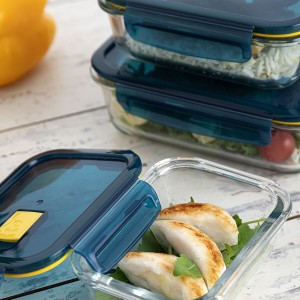 Lunchbox hermetisch Quid Astral Blau Glas 520 ml 13,6 x 13,6 x 7 cm...